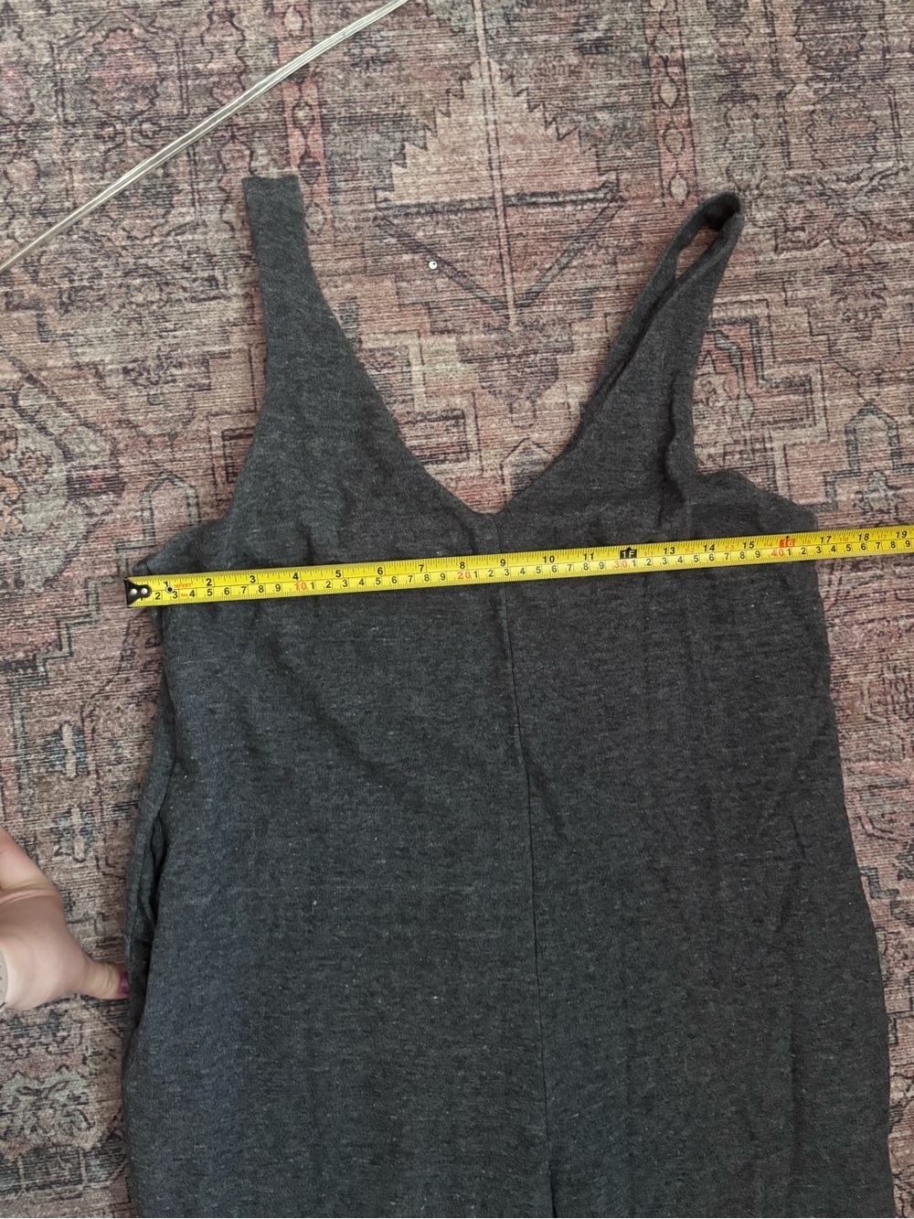 Frank & Oak Charcoal Sleeveless V-Neck Jumpsuit with Tie Waist - Picture 7 of 10
